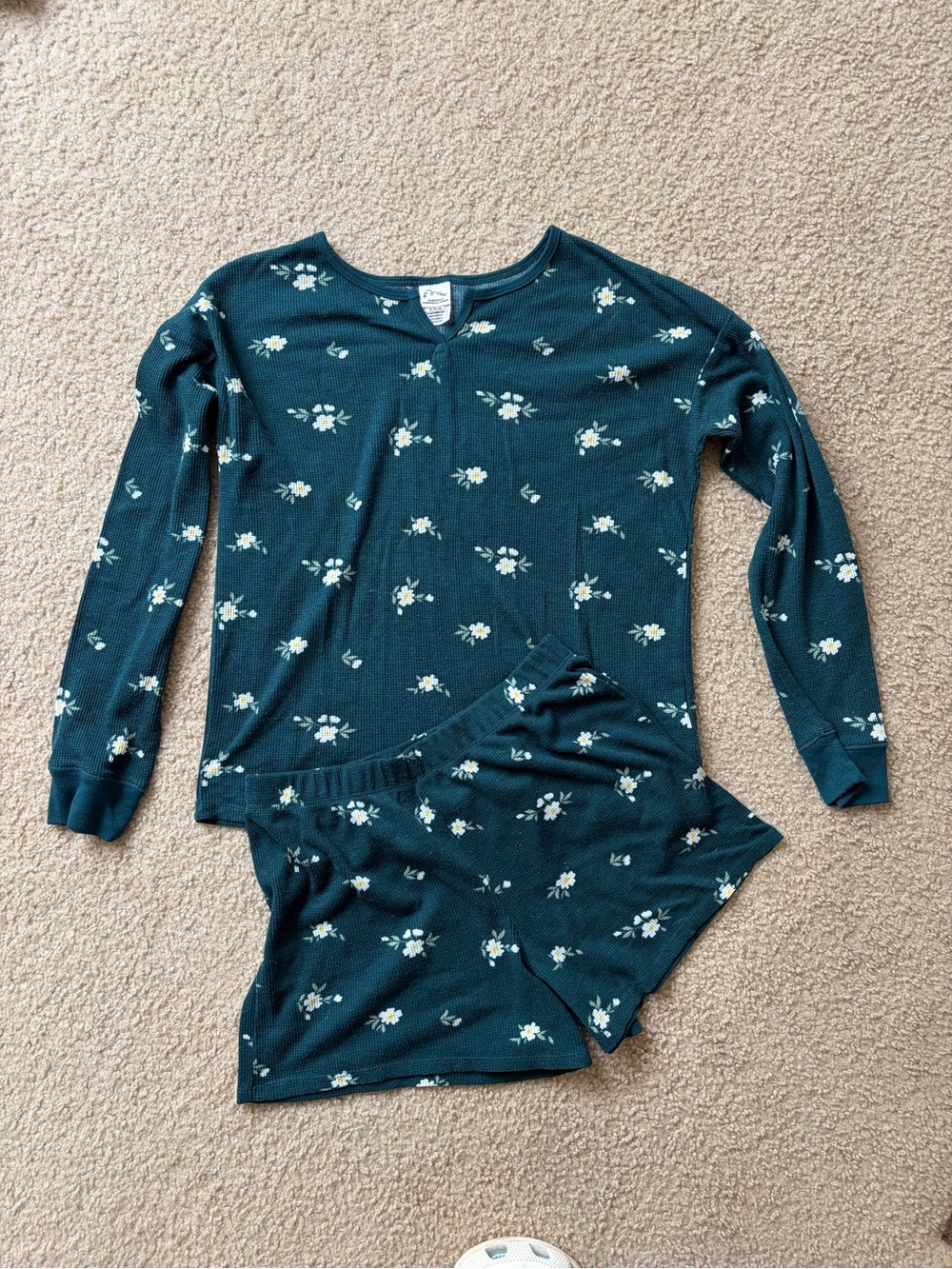art class Teal Floral Long-Sleeve Pajama Set